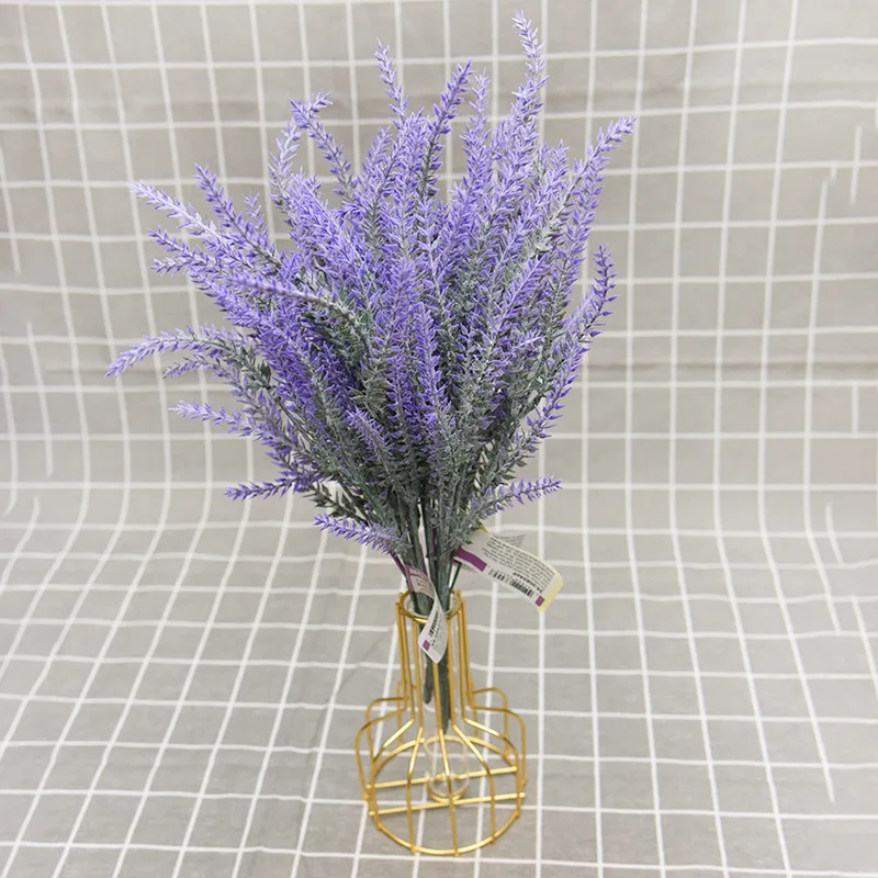 

5pcs Artificial Flowers Romantic Provence Lavender Plastic Wedding Decorative Vase for Home Decor Grain Christmas Fake Plant