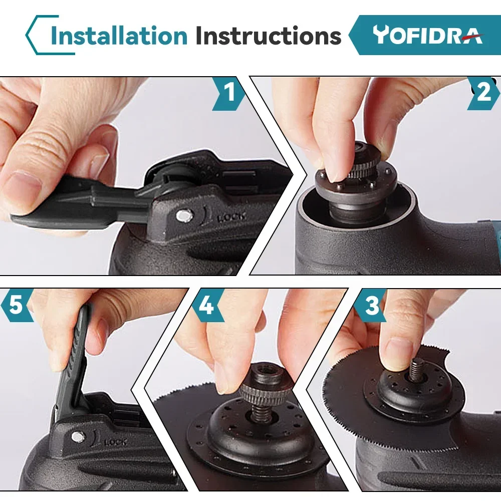Cordless Oscillating Multi function Tool 6 Gears Adjustable Handheld Rechargeable Renovator Trimmer Shovel For Makita18V Battery 4