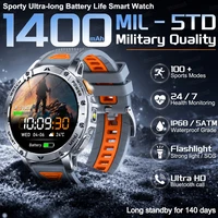 Nouvelle montre connectée sportive LED améliorée avec mode stroboscopique, suivi d'activité pour hommes, batterie 1400 mAh, étanche, appels, montres intelligentes 1