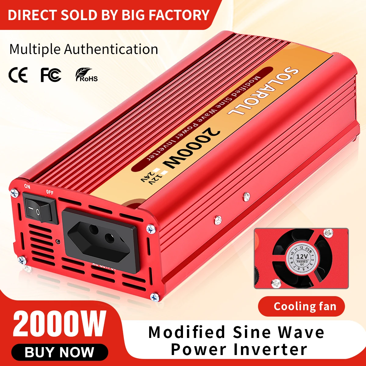 Inverter Per Auto 2500W 2000W 1600W 600W 12V Dc A 220V 50Hz/110V 60Hz Adattatore Inverter Di Alimentazione Ca