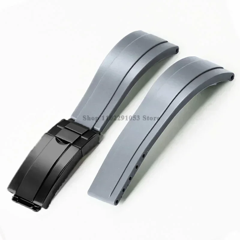 Enhanced Waterproof Silicone Sport Watch Strap with Metal Fold Buckle - 20mm Rubber Wrist Band