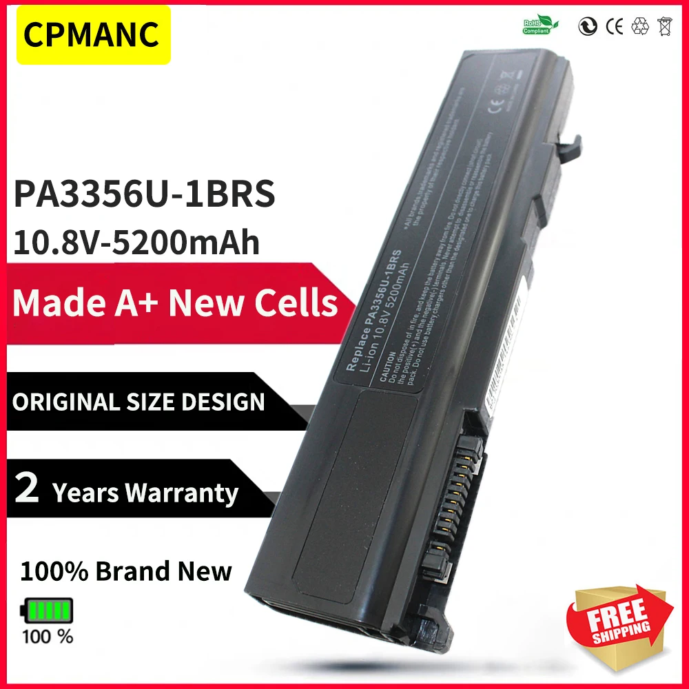 

CPMANC 10.8V 5200mAh Battery PA3356U-1BAS For Toshiba Satellite M T10 T11 T12 T20 A50 A55 M3 U200 U205 Pro-U200 Qosmio F20 F25