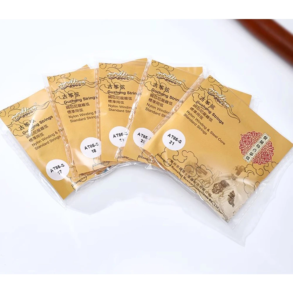 Alice AT85 Traditionally Mellow Tone Resonance High-carbon Steel Core Silk Copper Nylon Winding S163 Guzheng Strings