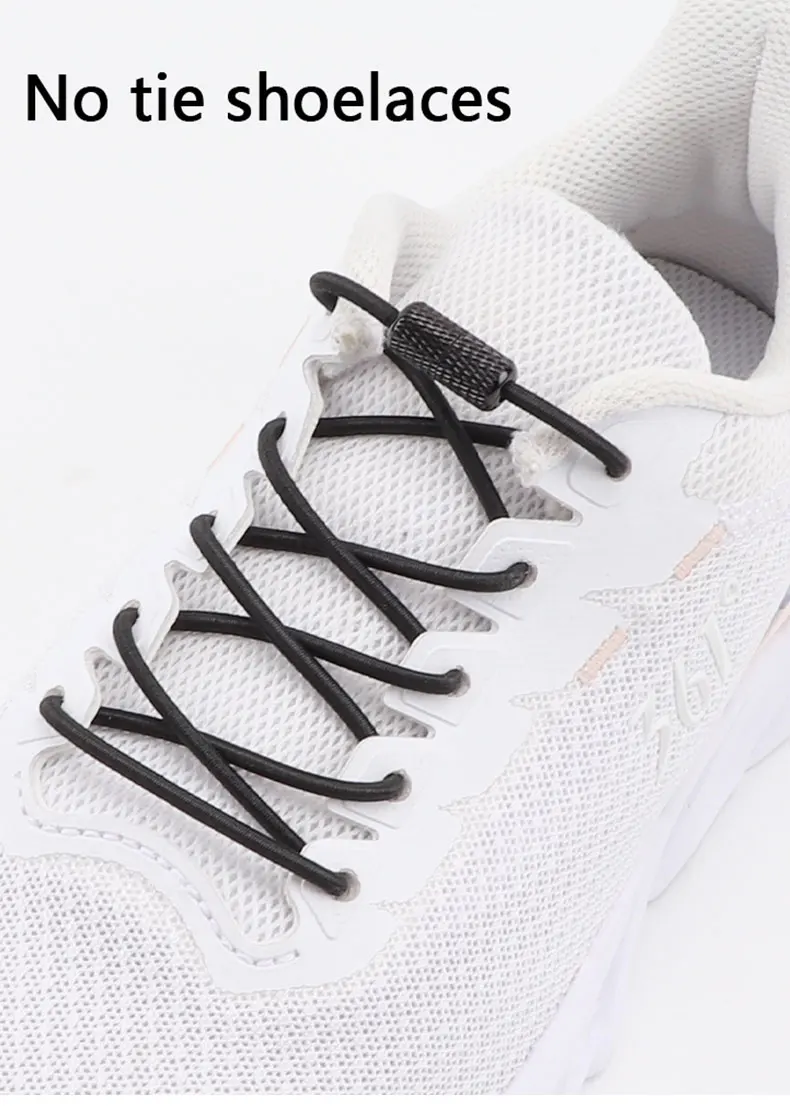 Qualität dünne Sport Schnürsenkel ohne Krawatten Kapsel schloss elastische Schnürsenkel Turnschuhe Laufschuhe bunte Schnalle Lastic Schnürsenkel – Detail 1