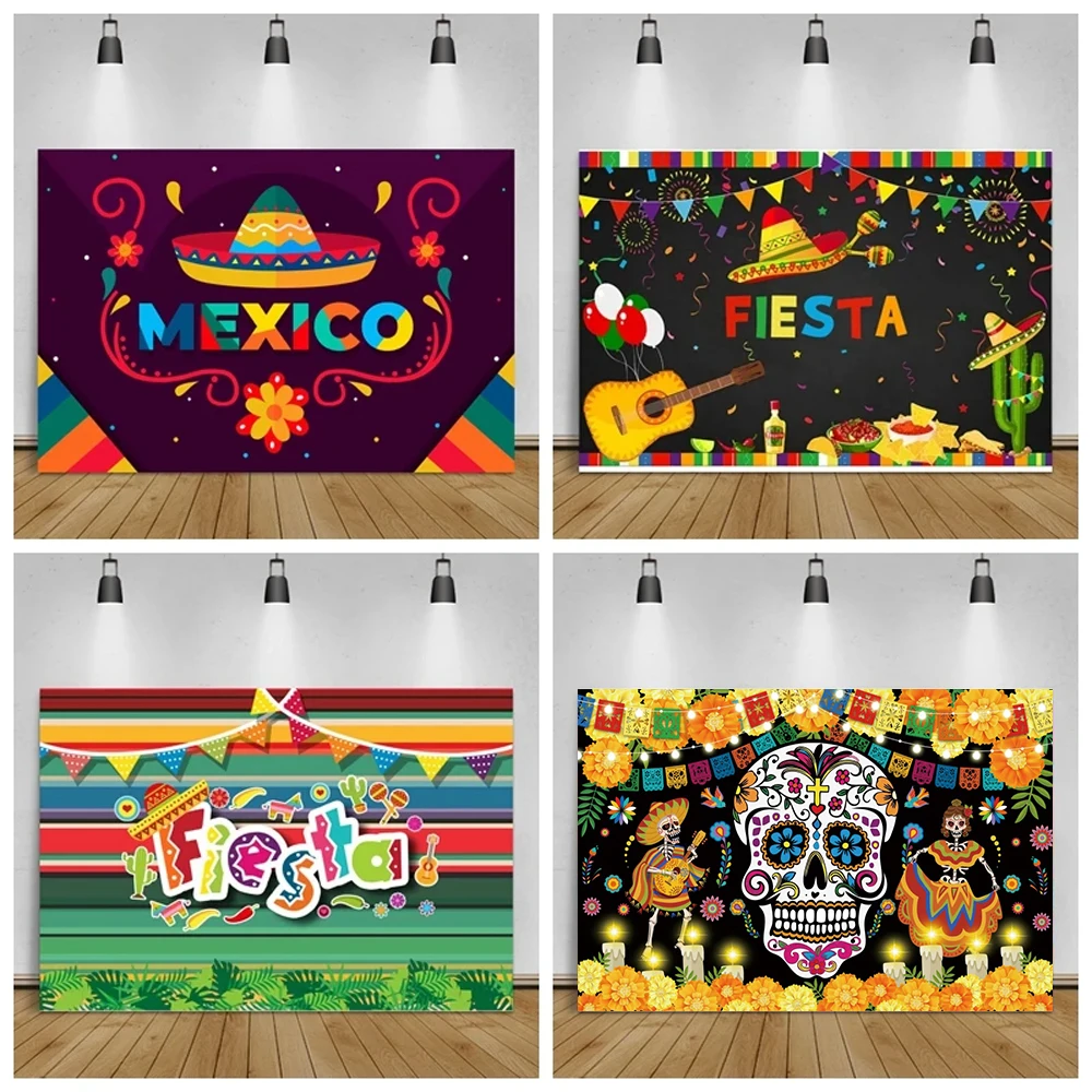 Mexican Carnival Day of The Dead Background For Hat Floral Party Photographic Flowers Photo Backdrop Death Pattern Photostudio photo backdrop photo wallpaper