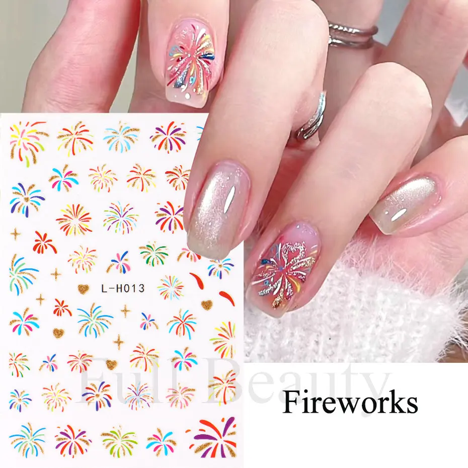 Nail Stickers Nail Decals Nail Art Decoration 3D Cute Cat Nail Sticker Decal Cartoon Rabbit Marble Flower Nail Art Stickers Sliders Tattoo Manicure Decorations Accessories