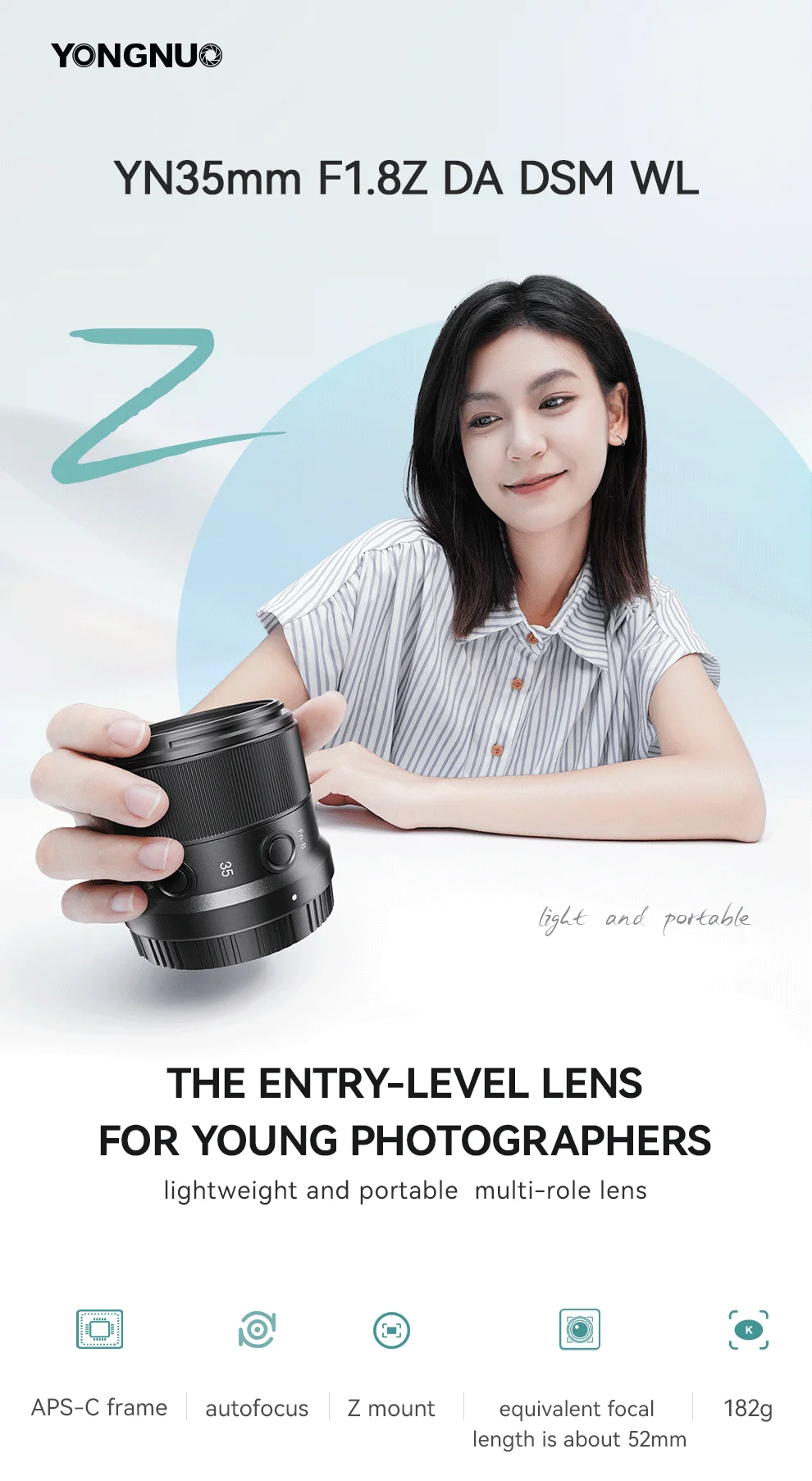 YONGNUO YN35mm F1.8Z DA DSM WL APS-C Auto Focus Prime Lens for