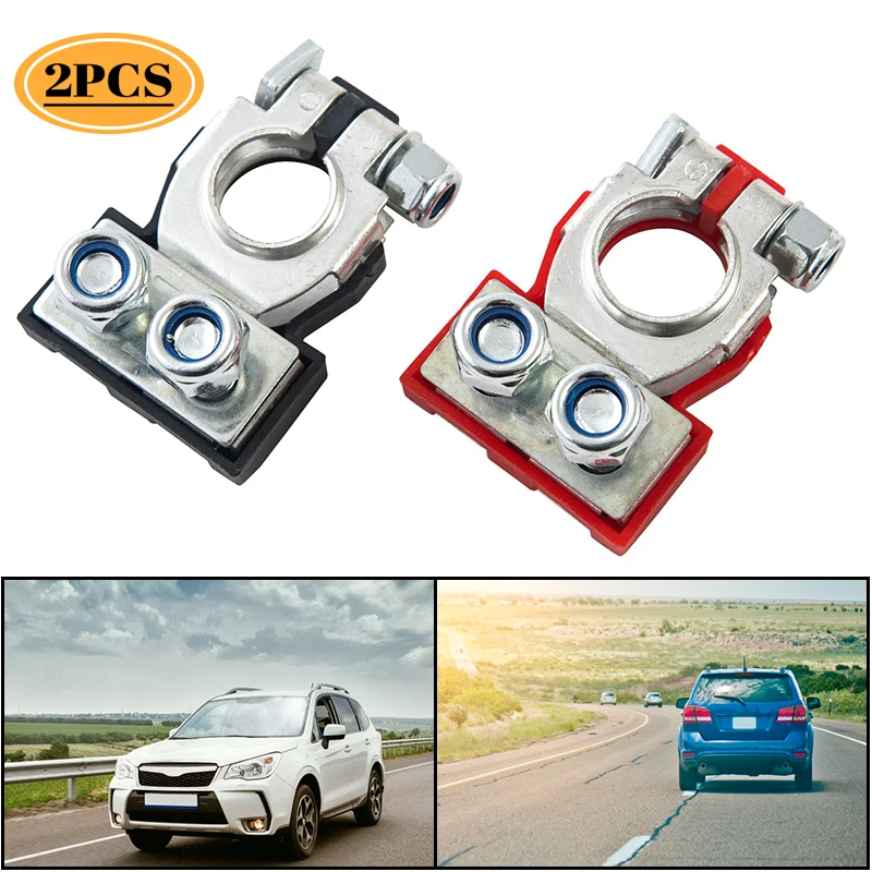 

1Pair 6V 12V Automotive Car Top Post Battery Terminals Wire Cable Clamp Terminal Connectors Auto Accessories Pure Copper Wire