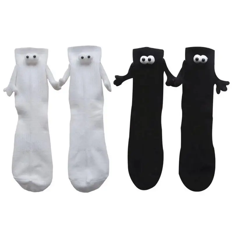 

Couple Holding Hands Sock Magnetic Hand Holding Mid Tube Cute Socks With Eyes Magnetic Suction Mid Tube Cute Socks Funny Couple