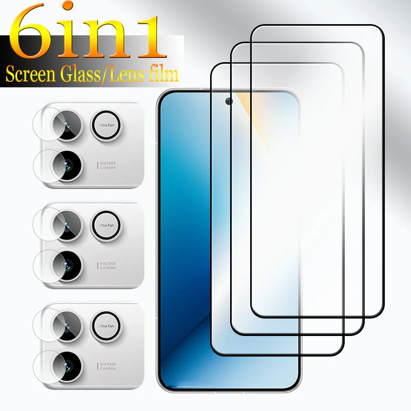 Fingerprint Unlock Screen Protector - 9H Clear Tempered Glass with Soft Fiber Camera Film