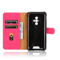 Enhanced PU Leather Wallet Phone Case - Shockproof and Anti - Fall Coque with Fusion Flip Design for BV6600 (Red)
