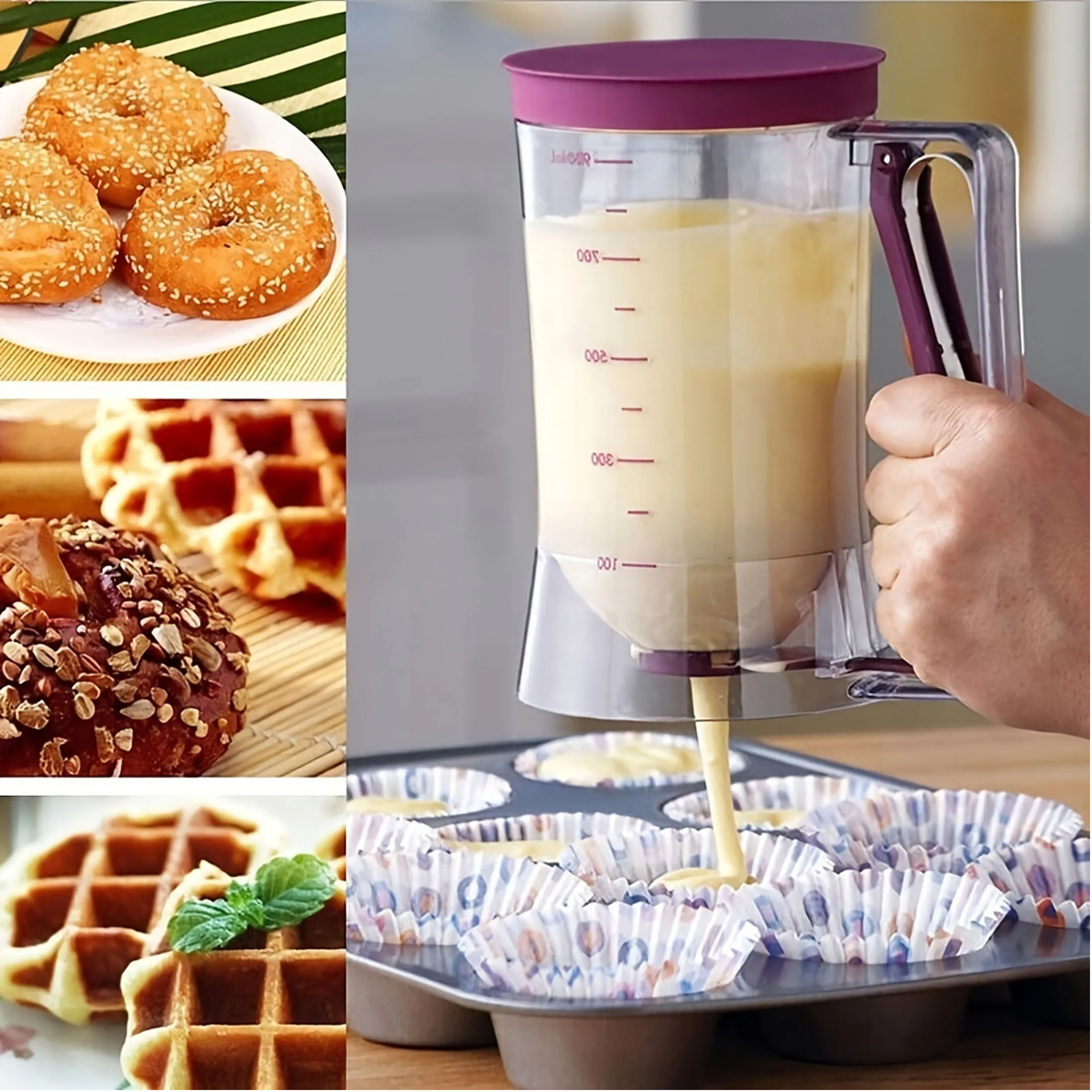 Batter Dispenser 1 Pc Pancake Cupcake Collapsible For Cupcakes Waffles Muffin Mixes or Any Baked Goods