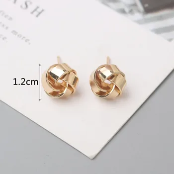 Tiny Gold Twist Round Stud Earrings – Fashion Jewelry for Women - GloreeWorld