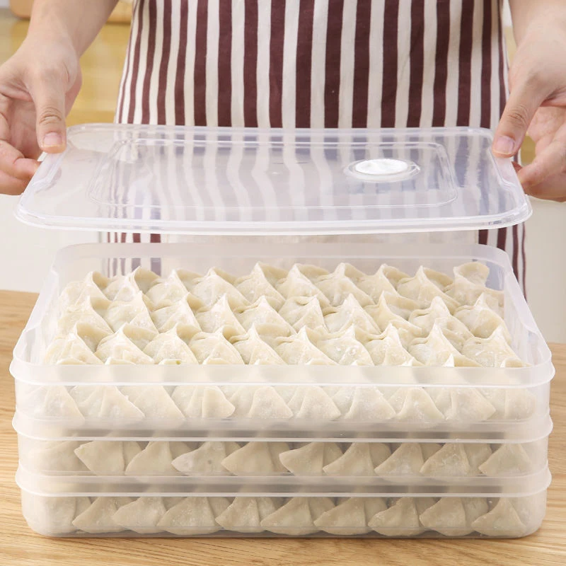 Kitchen Organizer Dumpling Box Food Storage Container Refrigerator Keep Fresh Storage Box Multi-Layer Transparent Dumpling Box 3