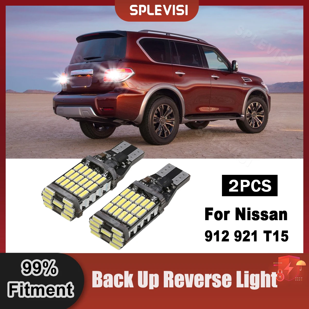 

2X LED Bulbs 921 912 T15 LED Backup Reverse Lights 6000K 12V For Nissan Armada 2005-2020 2019 2018 2017 2016 2015 2014 2013 2012
