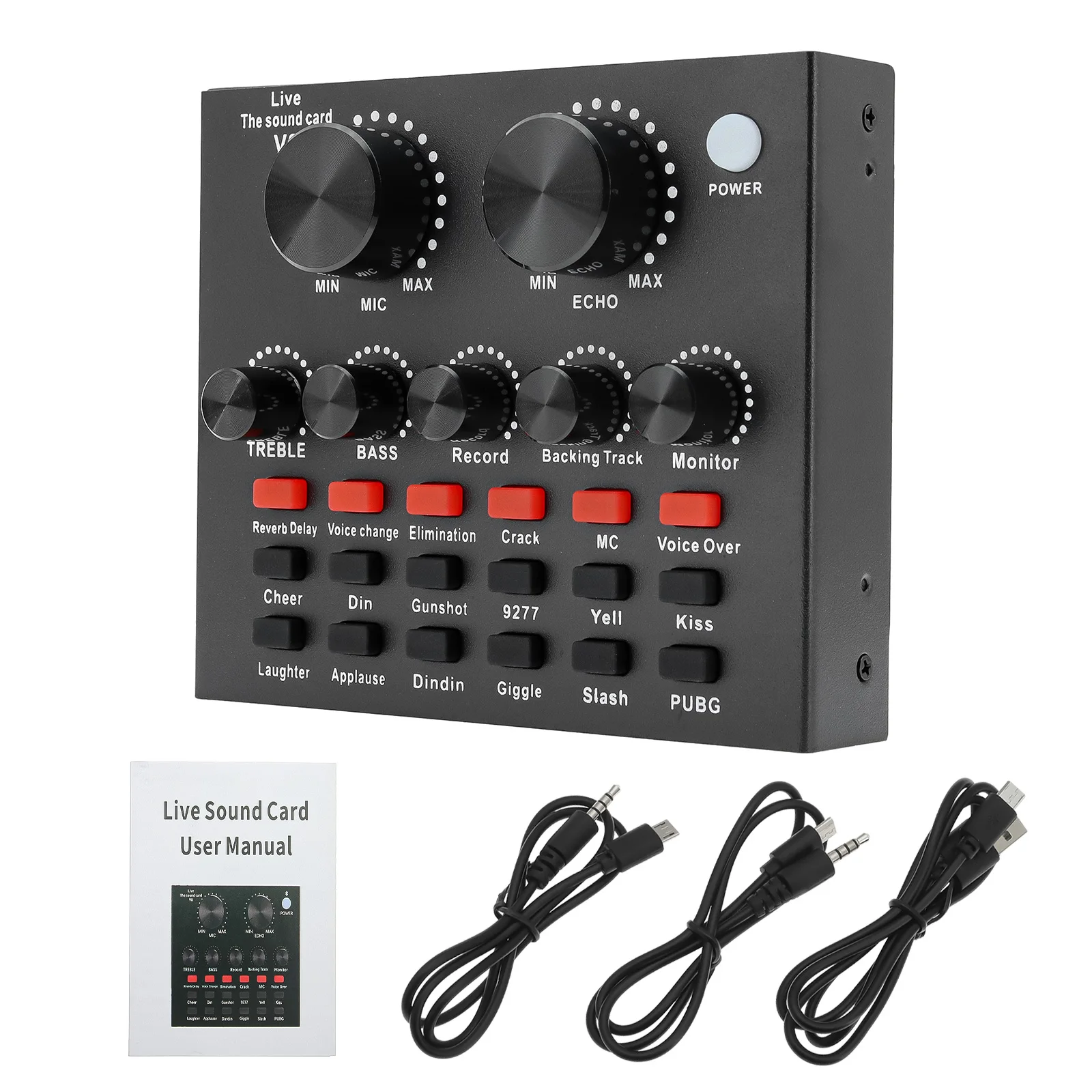 Enhanced Live Streaming Sound Card for Voice Change and Karaoke