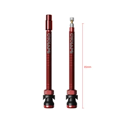 CYCLAMI Tubeless Bicycle Aluminum Presta Valves with Removable Core (Tubeless 85 Red)