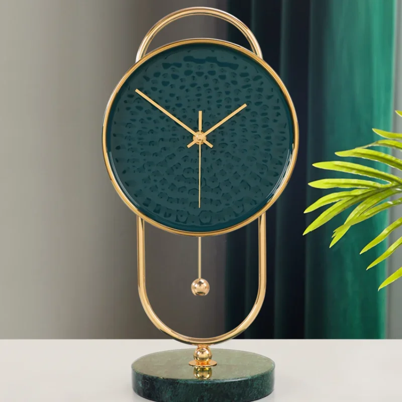 

Luxury Modern Table Clock Digital Metal Nordic Mute Ceramics Pendulum Desk Clock Office Reloj De Mesa Home Decor Clock DA60ZZ