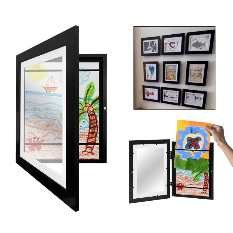 

Children Art Frames Magnetic Front Open Changeable Kids Frametory for Poster Photo Drawing Paintings Pictures Display Home Decor