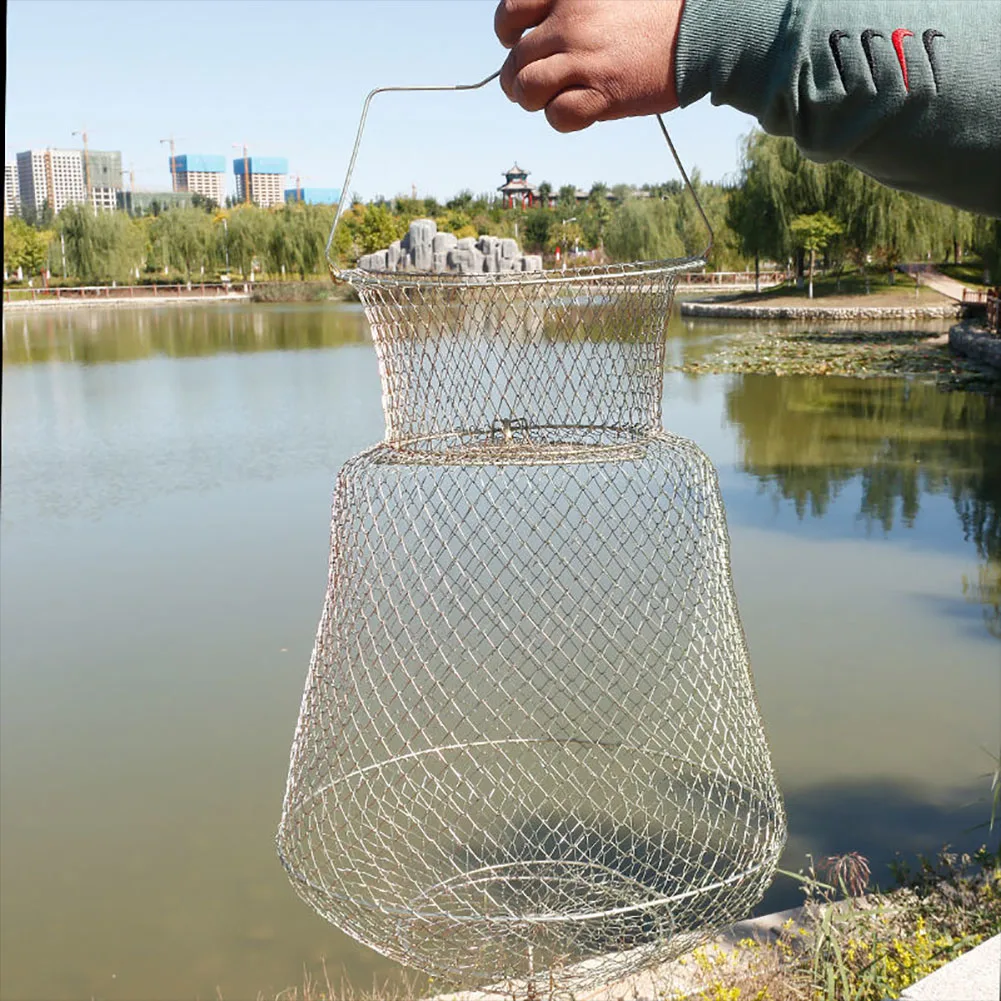 Aazon.co : Tcrogsciss Rustproof Fish Basket Collapsible Floating