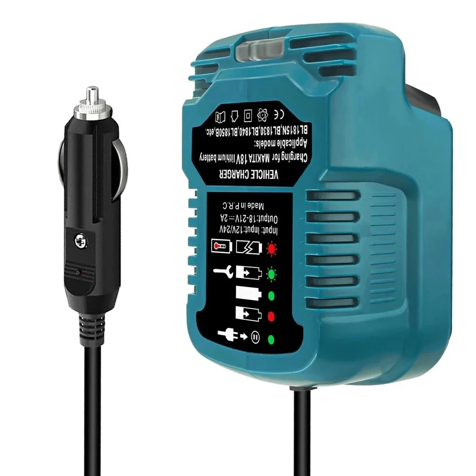 Ladegerät Ersatz für Makita Professional 18V System Akku, Tragbares Mini Schnellladegerät mit LED Anzeige für Makita 18 Volt Batterie BL1815N BL1830 BL1840 BL1850B BL1860