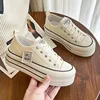 2024 New Women's Black Platform Canvas Sneakers Lace-up Comfortable Shoes Fashion Outdoor Multi-functional Sports Canvas Shoes 3
