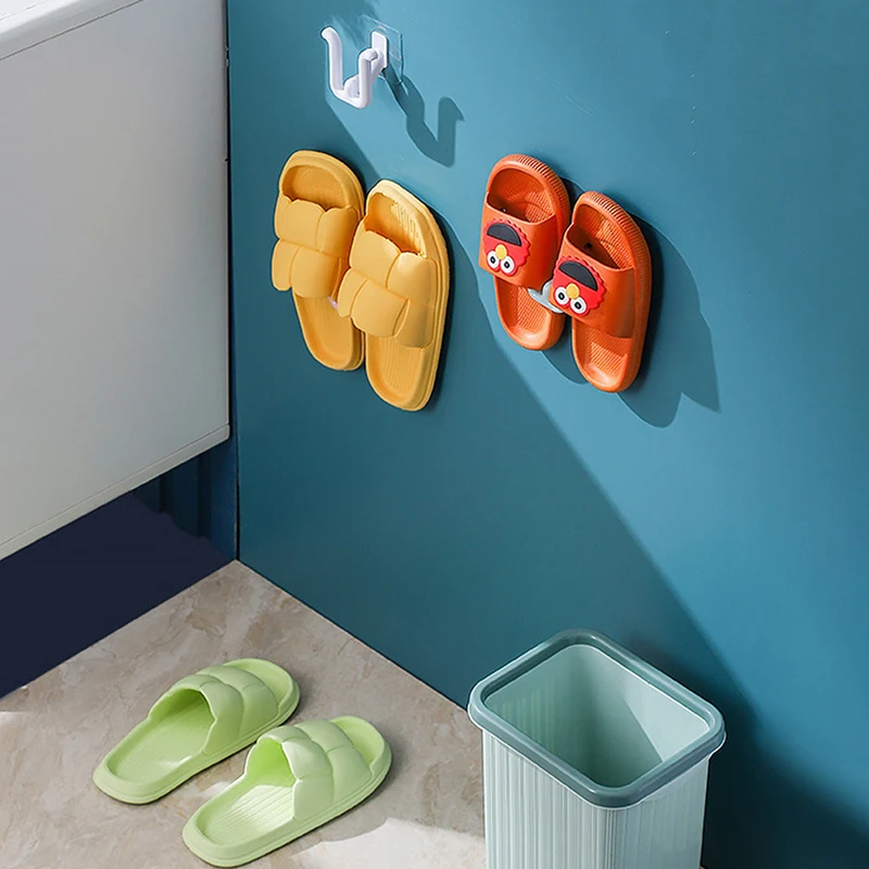 C 1PC new Slippers Rack No Punching Bathroom Simple Slipper Hook Toilet Drainage Rack Wall Neat Storage Shoe Drying Rack