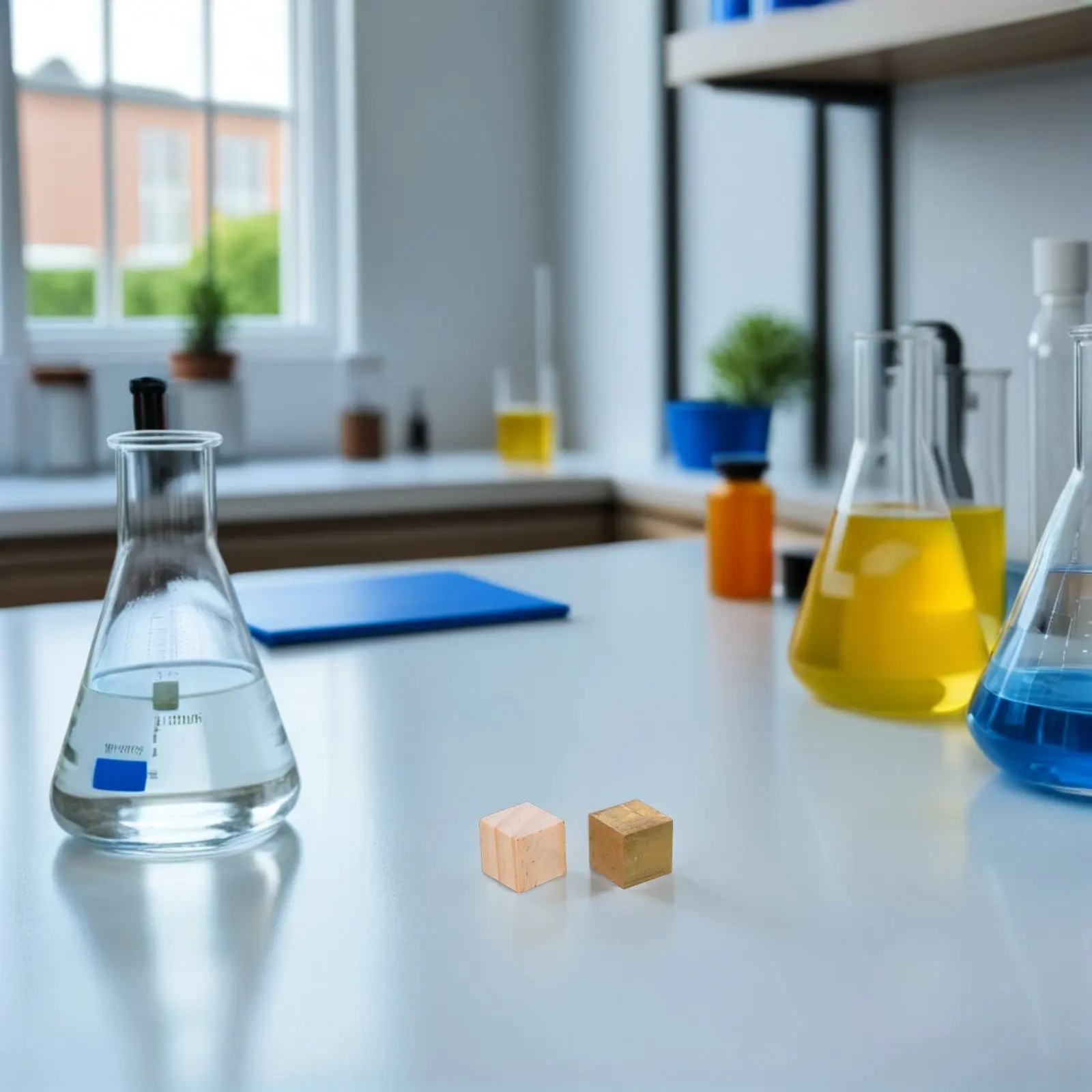 7개의 밀도 큐브, 다중 재질(구리, 철, 알루미늄) 정밀 금속 블록, 과학 프로젝트, 물리 교육용