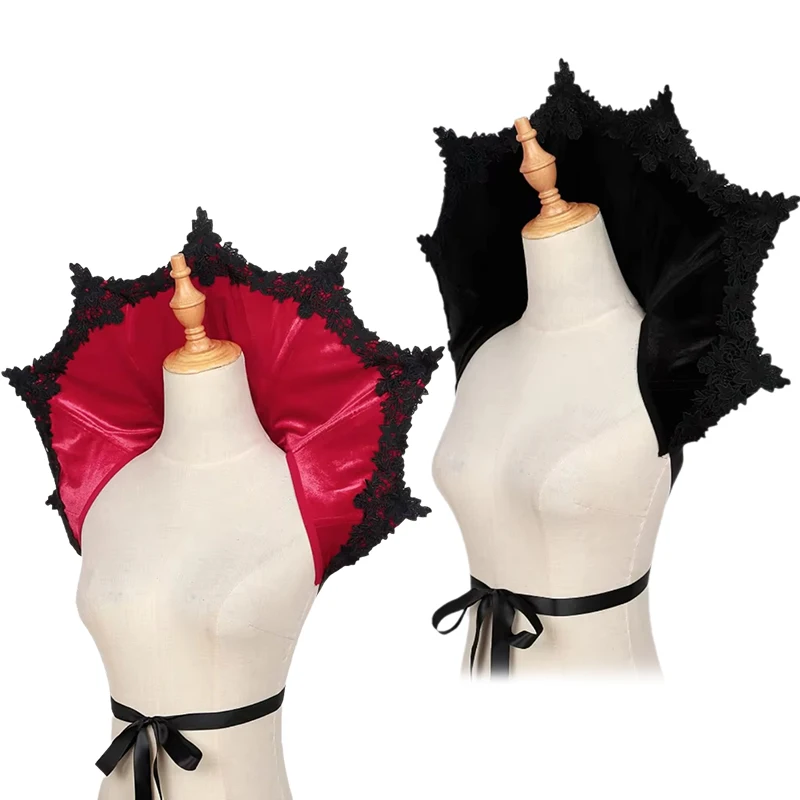 Gothic Cape Kragen Vampir Cosplay Samt Stehkragen Party Karneval Dekoration Zubehör Maskerade Dress up Kostüme Requisiten – Detail 2