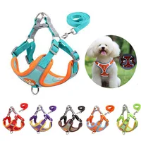 Pet Dog Harness and Leash Set Adjustable Flannel Chest Harness Reflective Breathable For Small Dogs Teddy Chihuahua Pet Supplies