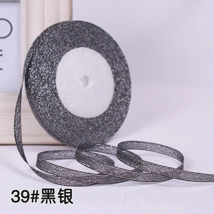 Festive Gold & Silver Metallic Glitter Ribbons - 22 Meters