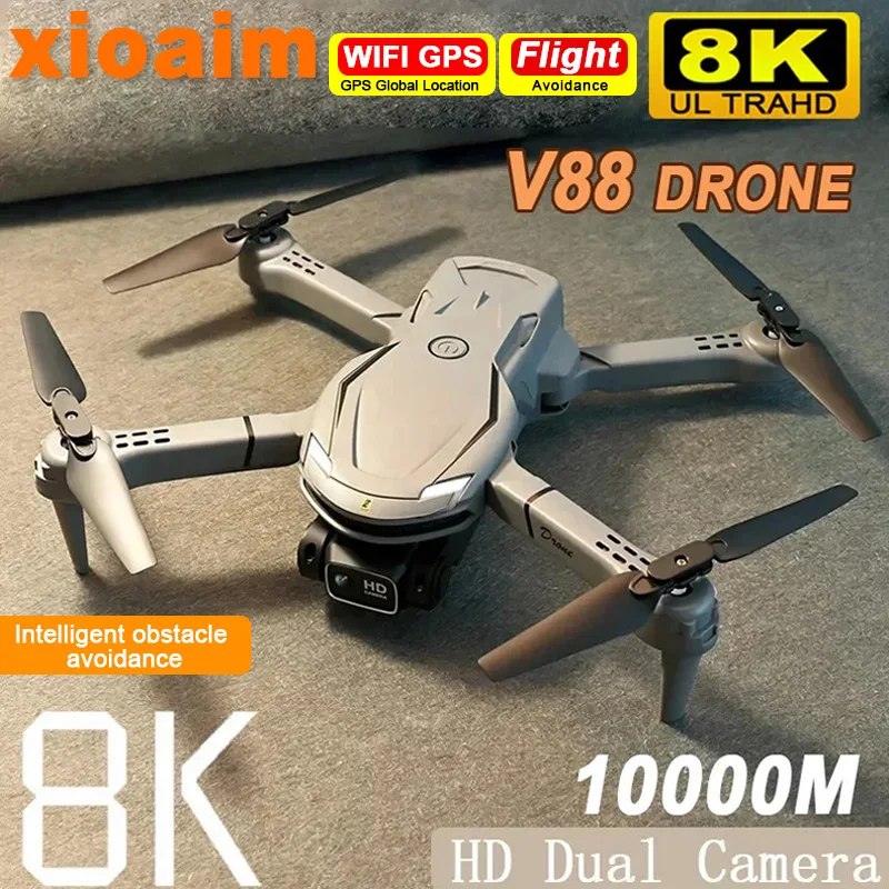 For Iconic Brand New V88 Drone 8K Professional HD Aerial Photography 5G GPS Remote Control Aircraft HD Dual Camera Quadcopter Toy UAV