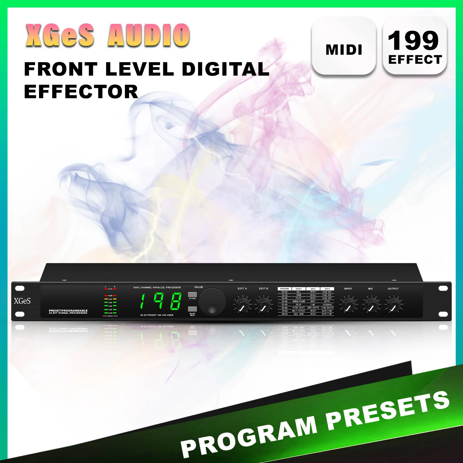 Professional-digital-reverberation-multi-effect-DSP-processor-audio ...