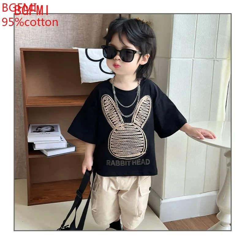

Korean Children's Top and Bottom Clothes Set Summer Kids Boys Clothes Baby Outdoor Clothes T-shirt + Shorts Two Pieces Set 1-11Y