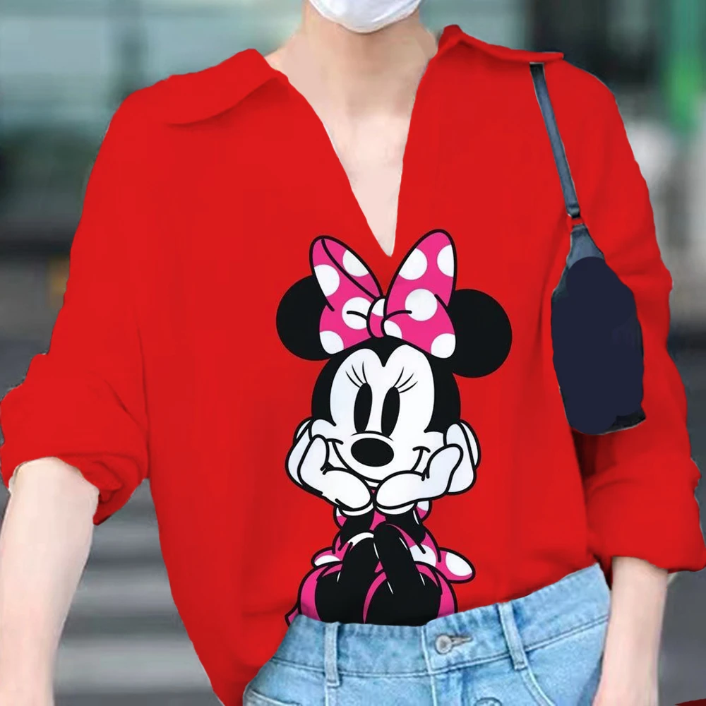 2022 Summer Fashion Disney Minnie Mickey Polo Shirt Women New Casual Long  Sleeve Slim Polos Mujer Shirts Tops Female Polo Shirt - T-shirts -  AliExpress