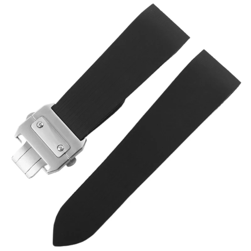 Rubber Watch Strap Substitute Sandos Santos 100 Santos Series Fat Straight interfcae Silicone Watch Strap 20/23/25mm