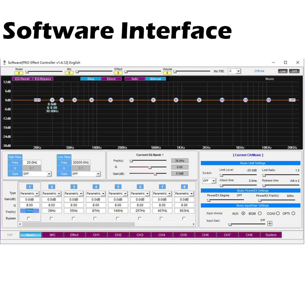 Leicozic K5210 DSP Professional Digital Signal Processor Touchable Screen With Software Control/ Wifi / USB Effect Processador