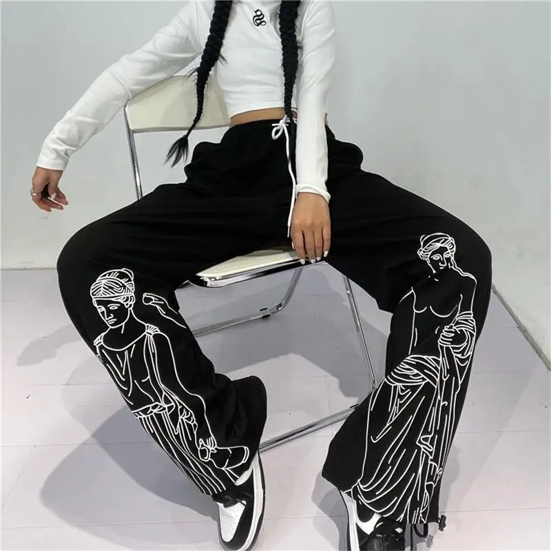 Women Hip Hop Casual Print Pants Pants Streetwear Hip Hop Women