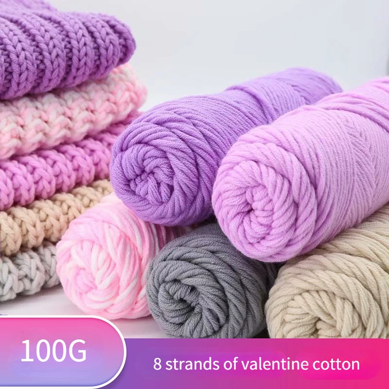 100G/Roll Tufting Gun Con 8 Fili Di San Valentino Cotone Tessuto A Mano Sciarpa Gilet Poke Poke Ricamato Filo Medio Spesso