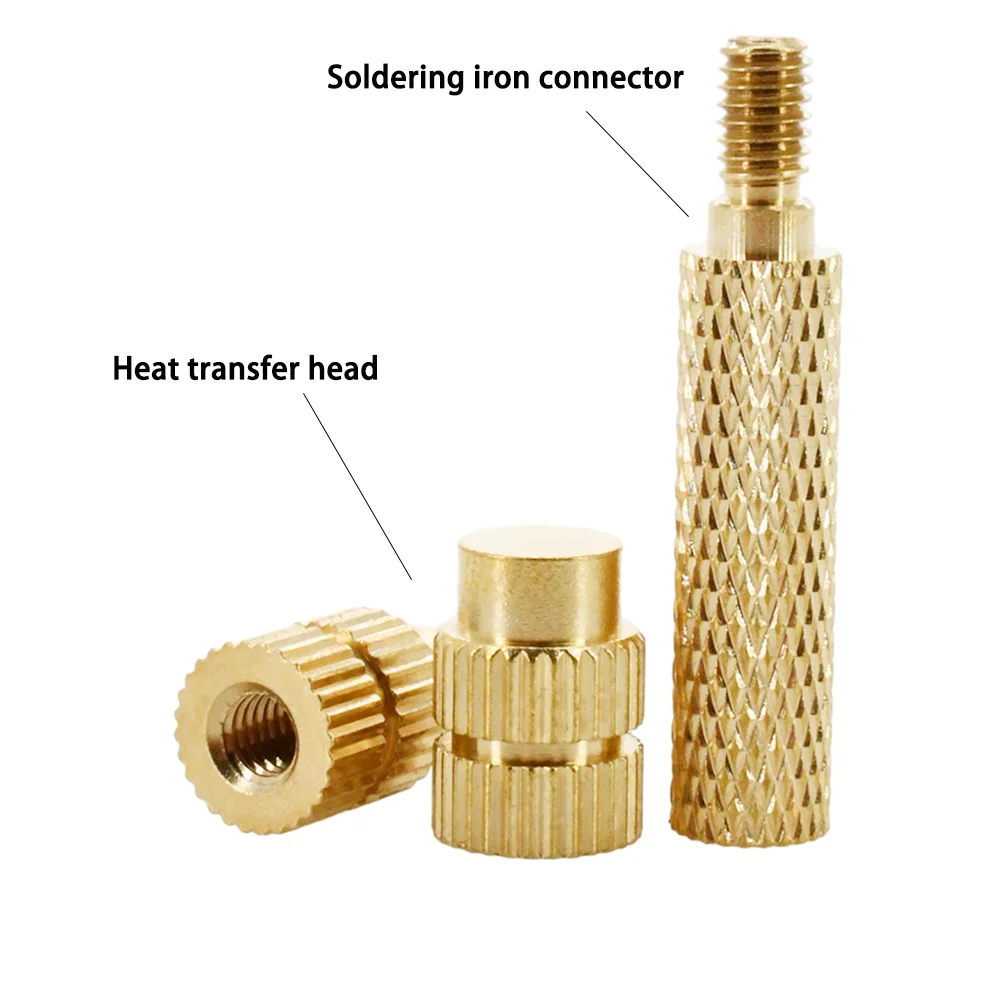 Description Picture 3 of itemBrass Heat Insert Soldering Iron Tip Connector M2 M2.5 M3 M4 M5 M6 M8 3D Printer Insert Holt Melt Nuts Heat Transfer Head Tool