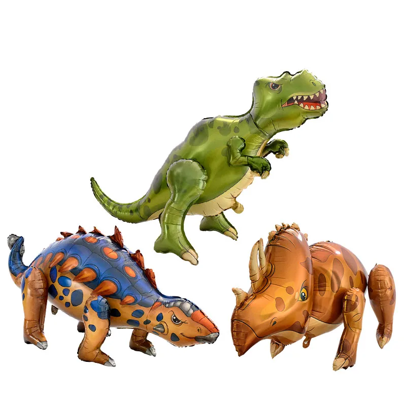 Large Dinosaur Aluminum Film Balloon 4D Walking Dinosaur Animal Balloons Dinosaur Theme Children Birthday Party Decor Kids Toys