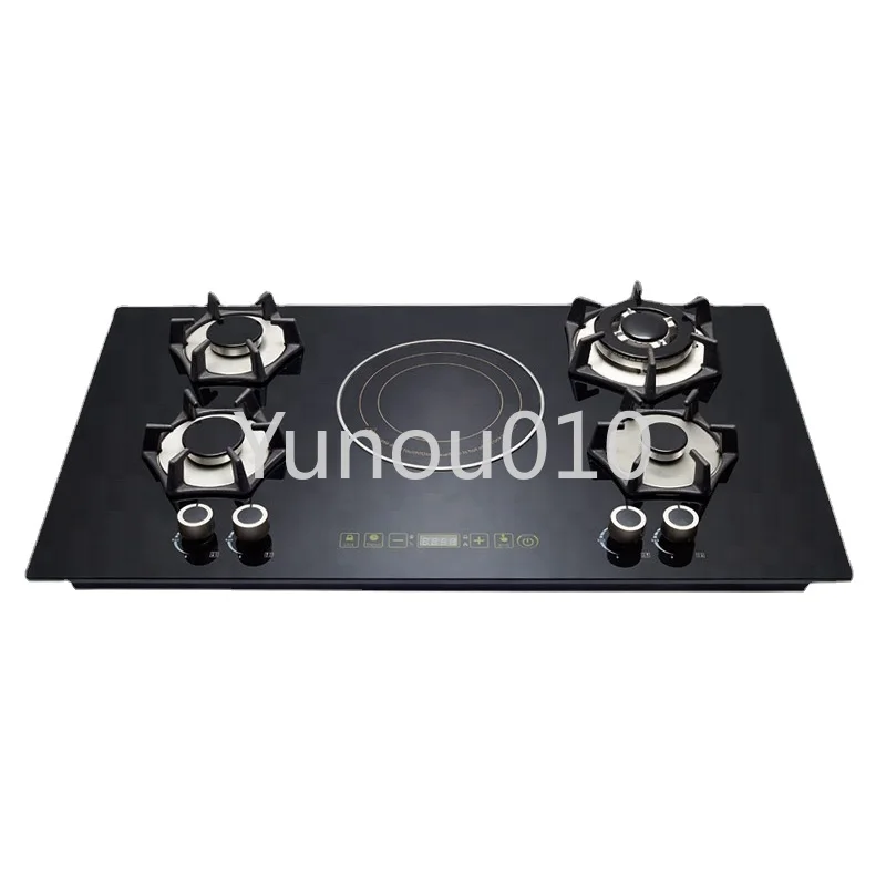 

Cooking appliances counter top built in 5 burners hybrid stove 4 gas 1 single electric infrared induction ceramic cooker hob