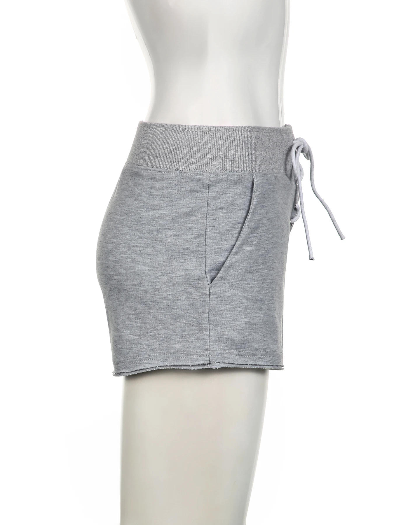 IAMSURE Sporty Activewear Casual Bandage Shorts Slim Basic Solid Low-Waisted Shorts Women 2024 Summer Fashion Streetwear Ladies