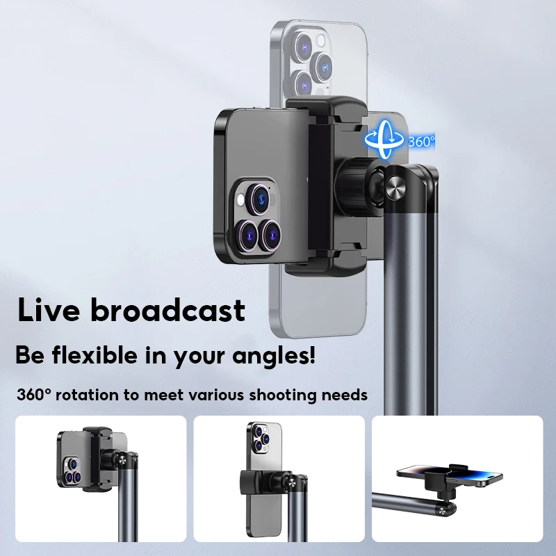Tablet Stand Phone Holder Floor Lazy Support Stand Desktop Live Broadcast Aluminum Alloy Retractable iPad Clip