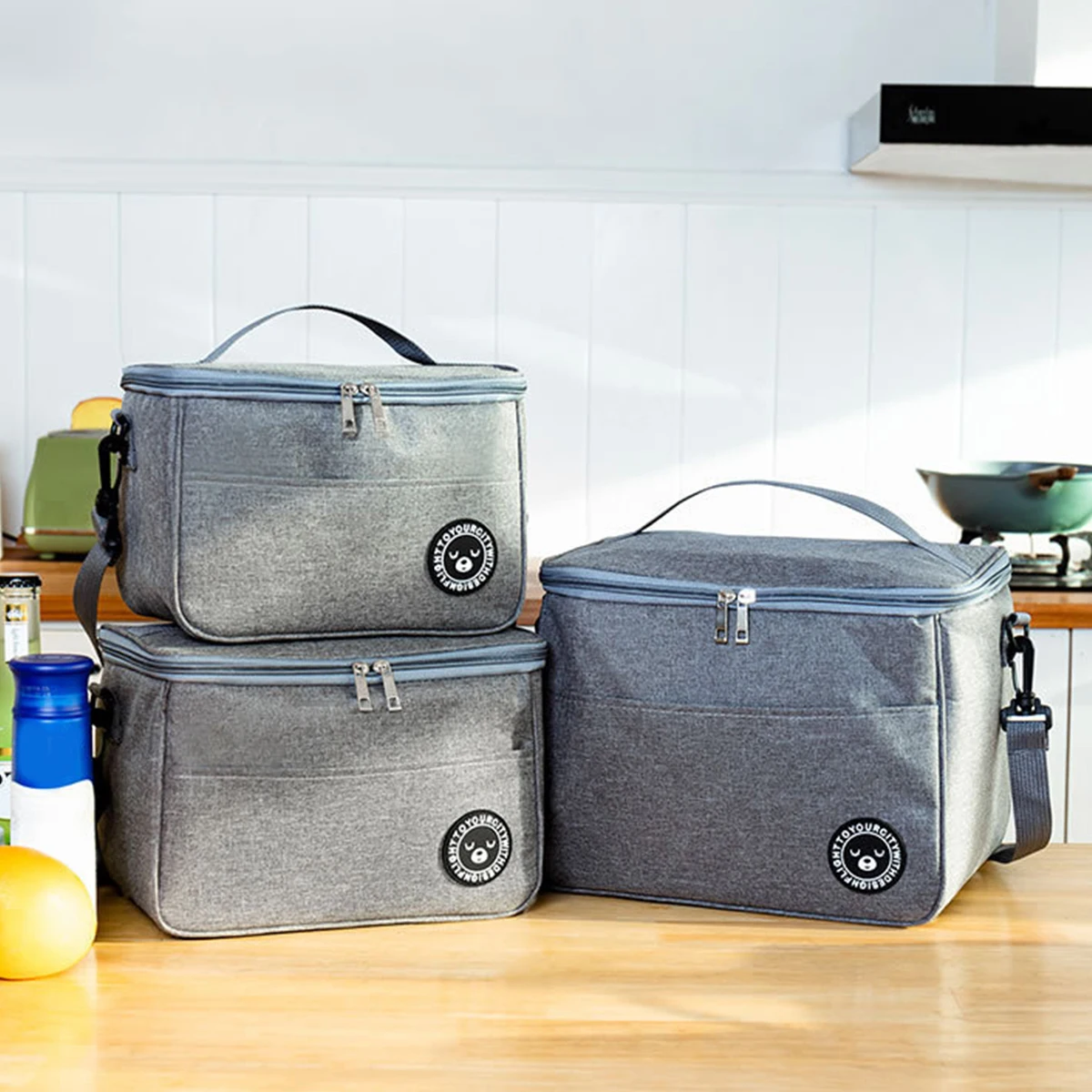 Capacity hand-held with shoulder strap insulated bag, lunch box bag, student thickened waterproof lunch bag。-zmt 5