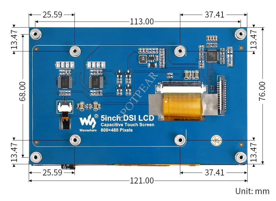 Opção capacitiva da tela de toque 4.3