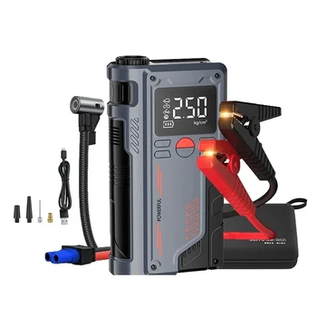 Avvio di emergenza per auto 4 in 1 con compressore d'aria 150PSI Caricatore booster portatile da 20000 mAh Telecamera di avviamento per batteria per auto con carburante 1000A