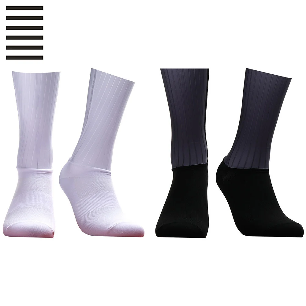 

New Silicone Anti Slip Seamless Cycling Socks Men Pro Aero Socks Breathable Wearproof Road rapha Bike Socks Calcetines Ciclismo