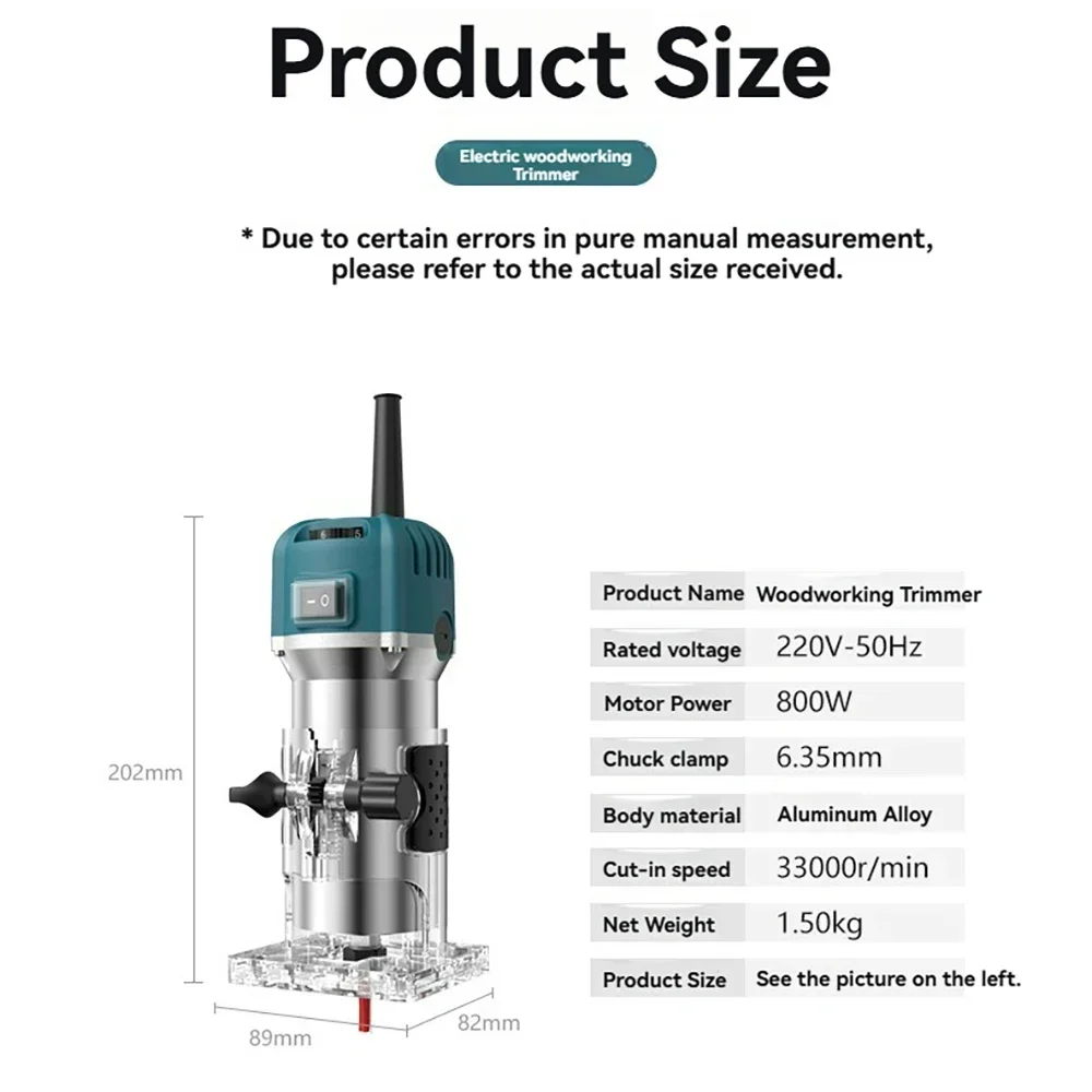 800W Engraver Electric 220V Wood Trimmer Router Milling Cutter Grooving Carpentry Tools Electric Trimmer Edge Milling Machine