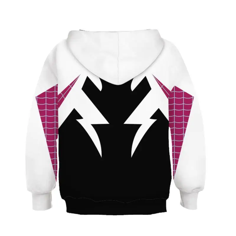 Kids Superhero Cosplay Costume Kids Cosplay Costume Spiderman Gwen Miles Morales Hoodie Jackets